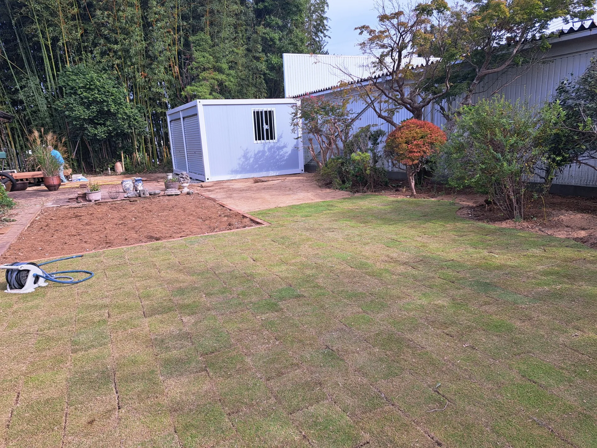 【佐倉市 造園工事】広大な竹藪が開放的な芝生へ